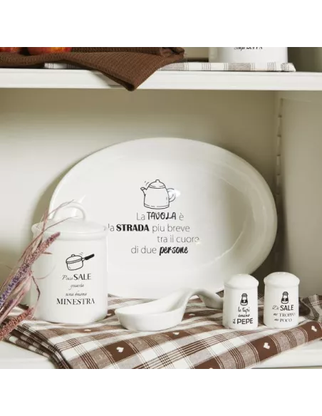 Piatto Ovale Cm 38 Kitchen Cool Ceramica Bianco