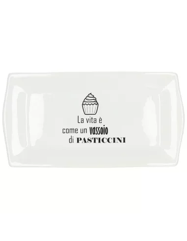 Piatto Rettangolare Cm 32 Kitchen Cool Ceramica Bianco