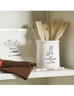Porta Utensili Kitchen Cool Ceramica Bianco 2