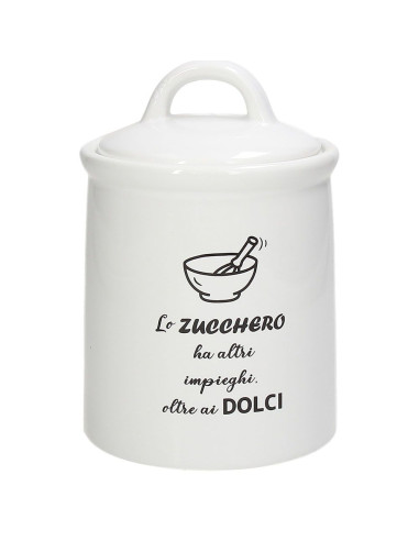 Barattolo Zucchero Cm 17 H Kitchen Cool Ceramica Bianco