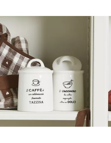 Barattolo Zucchero Cm 17 H Kitchen Cool Ceramica Bianco