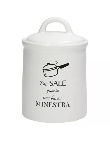 Barattolo Sale Cm 17 H Kitchen Cool Ceramica Bianco