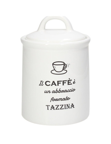 Barattolo Caffè Cm 17 H Kitchen Cool Ceramica Bianco