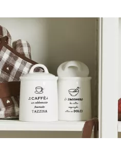 Barattolo Caffè Cm 17 H Kitchen Cool Ceramica Bianco 2