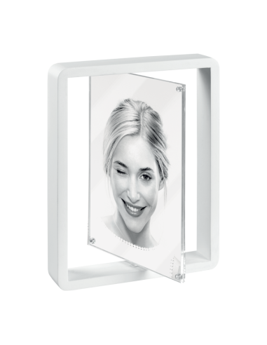 Portafoto In Legno Doubleface Girevole 10x15 Bianco - Mascagni