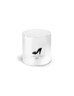 Bicchiere In Vetro Borosilicato Con Soggetto Scarpa In Vetro Colorato All'interno