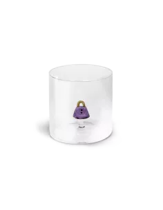 Bicchiere In Vetro Borosilicato Con Soggetto Borsa In Vetro Colorato All'interno