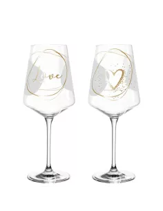 Set 2 Calici Vino Decori Assortiti 560 ml Love