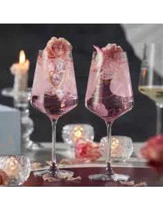 Set 2 Calici Vino Decori Assortiti 560 ml Love 2