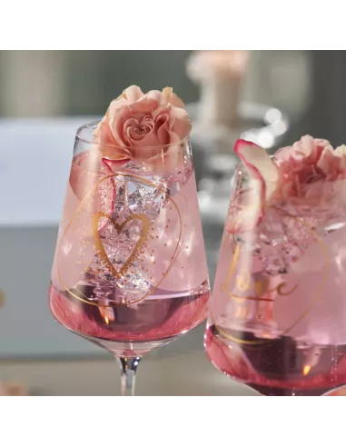 Set 2 Calici Vino Decori Assortiti 560 ml Love