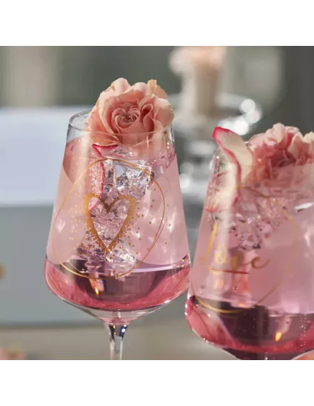Set 2 Calici Vino Decori Assortiti 560 ml Love