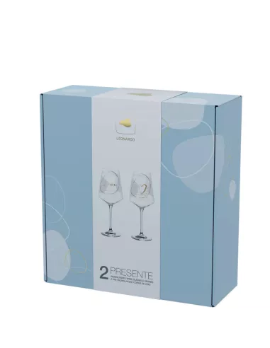 Set 2 Calici Vino Decori Assortiti 560 ml Love