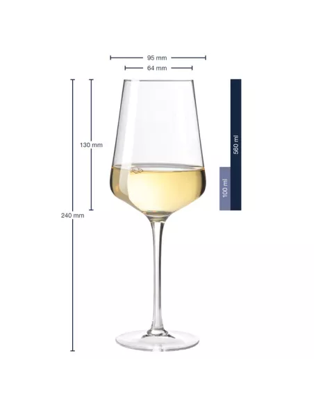 Set 6 Calici Vino Bianco 560ml Puccini
