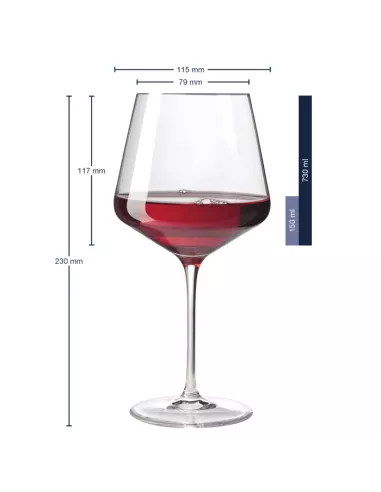 Set 6 Calici Vino Rosso 730ml Puccini