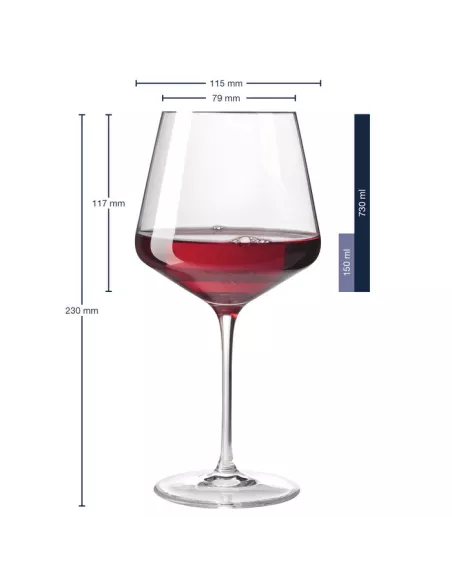 Set 6 Calici Vino Rosso 730ml Puccini