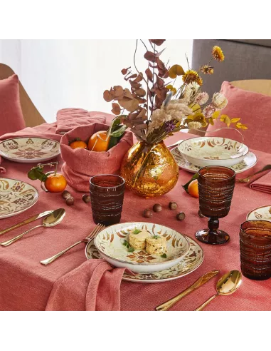 Servizio Piatti 18 Pz In Porcellana Tangerine Made In Italy