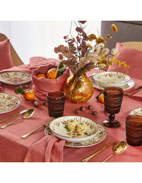 Servizio Piatti 18 Pz In Porcellana Tangerine Made In Italy