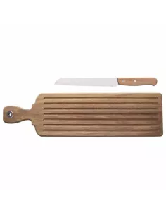 Tagliere Rettangolare Con Manico 52 X 14 Cm Con Coltello Pane Starbamboo