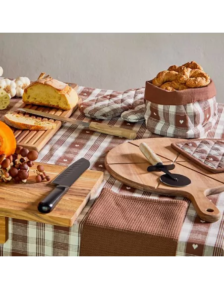 Tagliere Rettangolare Con Manico 52 X 14 Cm Con Coltello Pane Starbamboo