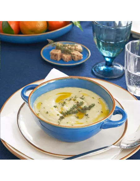 Concerto Blu Avio Ciotola Zuppa Con Manici 600cc