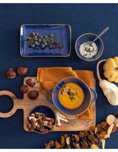 Concerto Blu Cobalto Ciotola Zuppa Con Manici 600cc