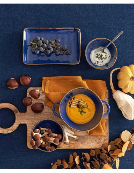 Concerto Blu Cobalto Ciotola Zuppa Con Manici 600cc
