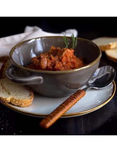Concerto Grigio Tortora Ciotola Zuppa Con Manici 600cc