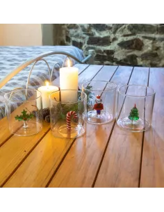 Bicchiere In Vetro Borosilicato Con Soggetto Colorato All'interno Decoro Soldatino 2