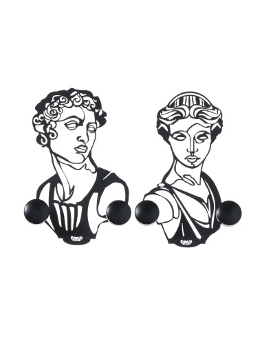 Set Ganci Da Parete In Stile Classico Afrodite E Ares Nero