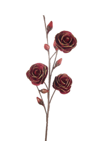 Fiore Decorativo Artificiale Rosso 3 - Petali Preziosi