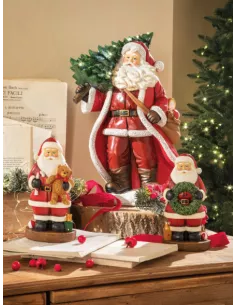 Babbo Natale In Resina Con Orsacchiotto - Benvenuta Felicità 2