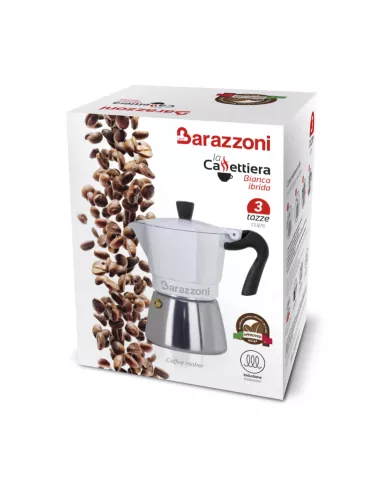 Caffettiera Ibrida Bianca 3 Tazze Barazzoni