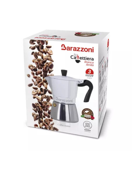 Caffettiera Ibrida Bianca 3 Tazze Barazzoni