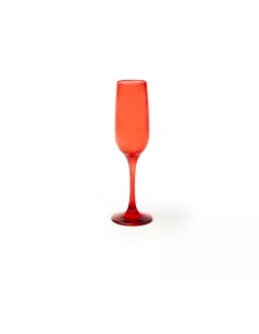 Set 6 Flute In Vetro Colore Rosso Linea Burano