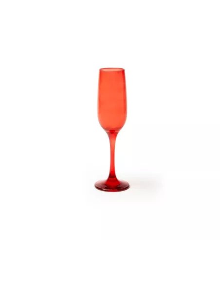 Set 6 Flute In Vetro Colore Rosso Linea Burano