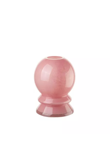 Vaso Basso in Vetro Rosa - L'oca Nera