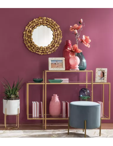 Vaso Basso in Vetro Rosa - L'oca Nera