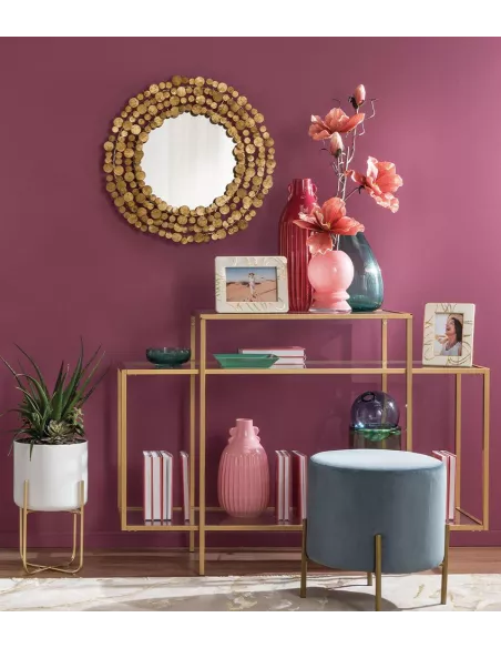 Vaso Basso in Vetro Rosa - L'oca Nera