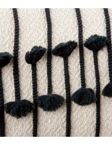 Cuscino In Cotone Con Applicazioni e Ricami a Contrasto 30x45 - L'oca Nera