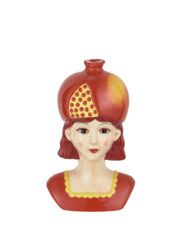 Fruit Vaso Girl Cappello Melagrana H.14 Vaso Ceramica