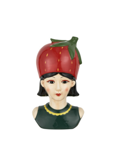 Fruit Vaso Girl Cappello Fragola H.14 Vaso Ceramica