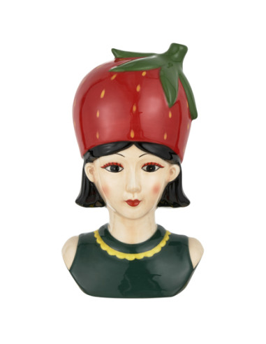 Fruit Vaso Girl Cappello Fragola H.18 Vaso Ceramica
