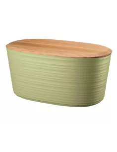 Tierra - Cassetta Pane Con Coperchio E Tagliere In Bambù Colore Verde Alga
