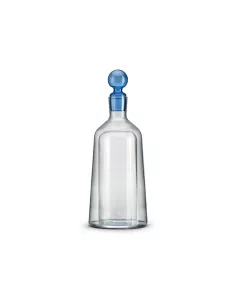 Decanter in vetro borosilicato con 4 bicchieri e tappo colorato blu gift box 2