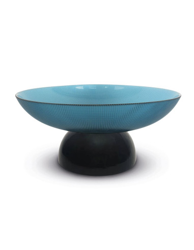 Centrotavola in vetro bicolore blu e nero in luxury box