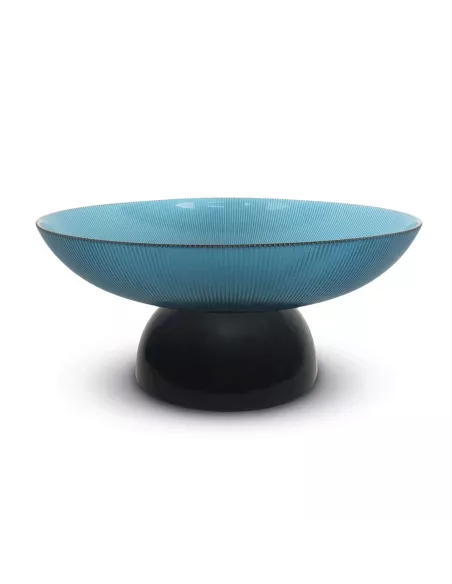Centrotavola in vetro bicolore blu e nero in luxury box