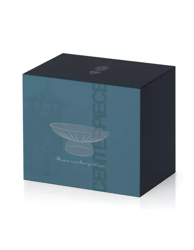 Centrotavola in vetro bicolore blu e nero in luxury box