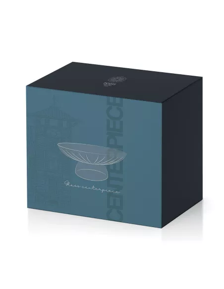 Centrotavola in vetro bicolore blu e nero in luxury box