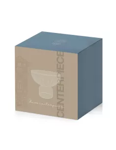 Centrotavola in vetro bicolore caffè e blu in luxury box 2