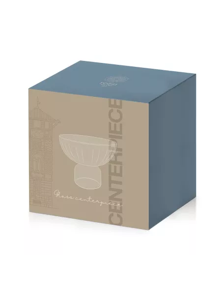Centrotavola in vetro bicolore caffè e blu in luxury box